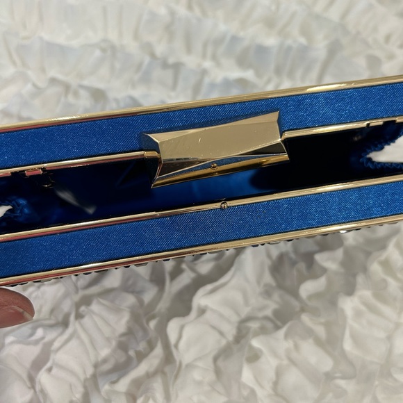 💥PRICE⬇️ Dressy - Blue & Gold Stud Clutch - Small - Picture 9 of 10